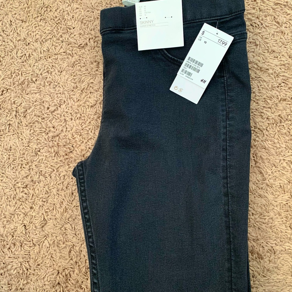 H&M black skinny jeans stretch size 10